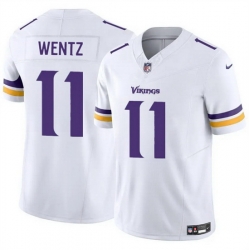 Men Minnesota Vikings 11 Carson Wentz White 2025 F U S E  Vapor Untouchable Limited Stitched Jersey