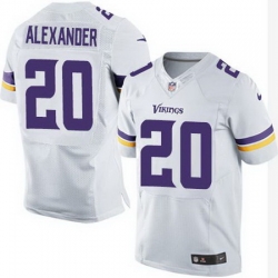 Nike Vikings #20 Mackensie Alexander White Mens Stitched NFL Elite Jersey
