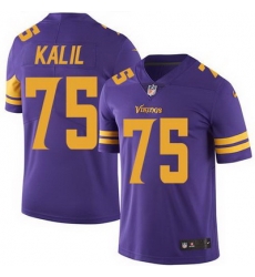 Nike Vikings #75 Matt Kalil Purple Mens Stitched NFL Limited Rush Jersey