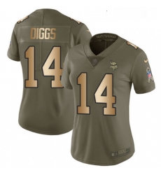 Womens Nike Minnesota Vikings 14 Stefon Diggs Limited OliveGold 2017 Salute to Service NFL Jersey Womens Nike Minnesota Vikings 14 Stefon Diggs Limited OliveGold 2017 Salute to Service NFL Jersey