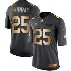 Nike Vikings #25 Latavius Murray Black Youth Stitched NFL Limited Gold Salute to Service Jersey