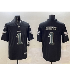 Men Philadelphia Eagles 1 Jalen Hurts Black Fashion New Vapor Untouchable Limited Stitched Football Jersey