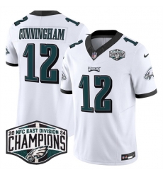 Men Philadelphia Eagles 12 Randall Cunningham White 2024 NFC East Champions F U S E  Vapor Untouchable Limited Stitched Football Jersey