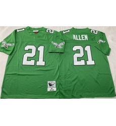 Men Philadelphia Eagles 21 Eric Allen Kelly Green Throwback Stitched Football Jersey