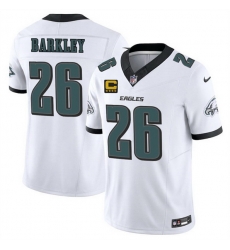 Men Philadelphia Eagles 26 Saquon Barkley White 2025 F U S E With 4 Star C Patch Vapor Untouchable Limited Stitched Football Jersey Men Philadelphia Eagles 26 Saquon Barkley White 2025 F U S E With 4 Star C Patch Vapor Untouchable Limited Stitched Football Jersey