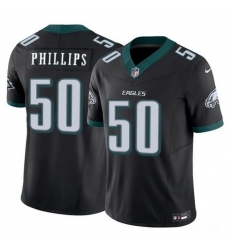 Men Philadelphia Eagles 50 Jaelan Phillips Black 2025 F U S E  Vapor Untouchable Limited Throwback Stitched Football Jersey