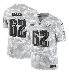 Men Philadelphia Eagles 62 Jason Kelce 2024 F U S E Arctic Camo Salute To Service Limited Stitched Football Jersey