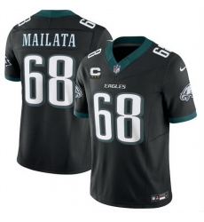 Men Philadelphia Eagles  68 Jordan Mailata Black 2026 F U S E  3 Star C Patch Vapor Untouchable Limited Throwback Stitched Football Jersey