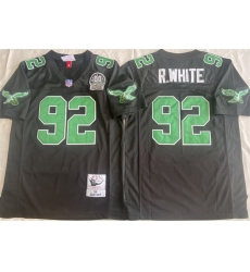 Men Philadelphia Eagles 92 Reggie White Black Throwback Stitched Football Jersey