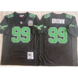 Men Philadelphia Eagles 99 Jerome Brown Black Throwback Stitched Football Jersey