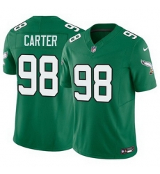 Men Philadelphia Eagles Jalen Carter #98 Green Vapor Limited Stitched NFL Jersey Men Philadelphia Eagles Jalen Carter #98 Green Vapor Limited Stitched NFL Jersey