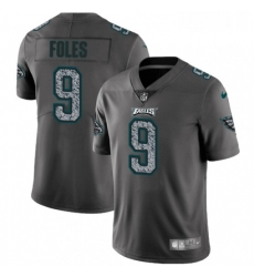 Mens Nike Philadelphia Eagles 9 Nick Foles Gray Static Vapor Untouchable Limited NFL Jersey