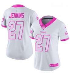 Womens Nike Philadelphia Eagles 27 Malcolm Jenkins Limited WhitePink Rush Fashion NFL Jersey