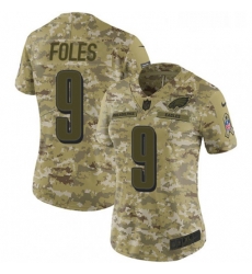 Womens Nike Philadelphia Eagles 9 Nick Foles Limited Camo 2018 Salute to Service NFL Jersey