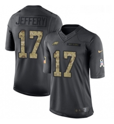 Youth Nike Philadelphia Eagles 17 Alshon Jeffery Limited Black 2016 Salute to Service NFL Jersey