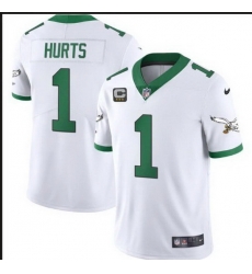 Youth Philadelphia Eagles  1 Jalen Hurts White Vapor Untouchable Limited Stitched Football Jersey