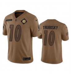 Men Pittsburgh Steelers 10 Mitch Trubisky 2023 Brown Salute To Service Limited Jersey