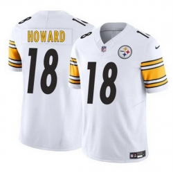 Men Pittsburgh Steelers 18 Will Howard White 2025 Draft F U S E  Vapor Limited Stitched Football Jersey