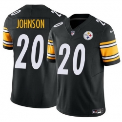 Men Pittsburgh Steelers 20 Kaleb Johnson Black 2025 Draft F U S E  Vapor Limited Stitched Football Jersey