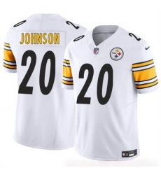 Men Pittsburgh Steelers 20 Kaleb Johnson White 2025 Draft F U S E Vapor Limited Stitched Football Jersey Men Pittsburgh Steelers 20 Kaleb Johnson White 2025 Draft F U S E Vapor Limited Stitched Football Jersey