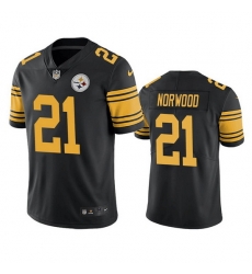 Men Pittsburgh Steelers 21 Tre Norwood Black Color Rush Limited Stitched Jerse