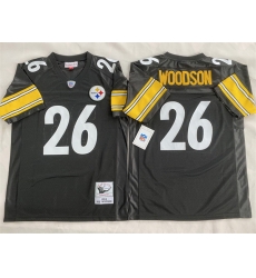 Men Pittsburgh Steelers 26 Rod Woodson Black Stitched Football Jersey Men Pittsburgh Steelers 26 Rod Woodson Black Stitched Football Jersey