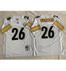Men Pittsburgh Steelers 26 Rod Woodson White Stitched Football Jersey Men Pittsburgh Steelers 26 Rod Woodson White Stitched Football Jersey