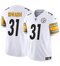 Men Pittsburgh Steelers 31 Daijun Edwards White 2024 F U S E  Vapor Untouchable Limited Stitched Jersey