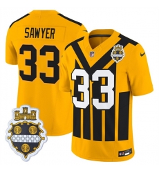 Men Pittsburgh Steelers 33 Jack Sawyer Gold 1933 F U S E Throwback Alternate Football Stitched Football Jersey Men Pittsburgh Steelers 33 Jack Sawyer Gold 1933 F U S E Throwback Alternate Football Stitched Football Jersey