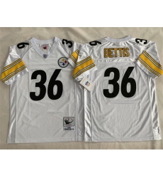 Men Pittsburgh Steelers 36 Jerome Bettis White Vapor Limited Stitched Football Jersey Men Pittsburgh Steelers 36 Jerome Bettis White Vapor Limited Stitched Football Jersey