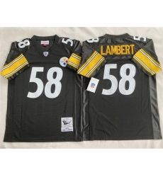 Men Pittsburgh Steelers 58 Jack Lambert Black Stitched Football Jersey Men Pittsburgh Steelers 58 Jack Lambert Black Stitched Football Jersey