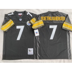 Men Pittsburgh Steelers 7 Ben Roethlisberger Black Stitched Football Jersey