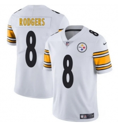 Men Pittsburgh Steelers 8 Aaron Rodgers White 2025 Vapor Limited Stitched Football Jersey
