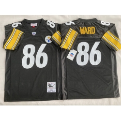 Men Pittsburgh Steelers 86 Hines Ward Black Stitched Football Jersey