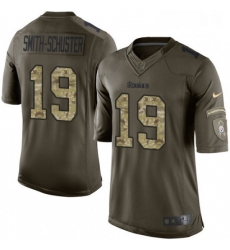 Mens Nike Pittsburgh Steelers 19 JuJu Smith Schuster Limited Green Salute to Service NFL Jersey