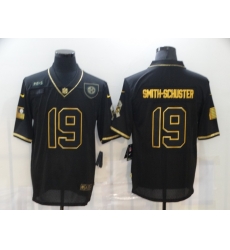 Nike Pittsburgh Steelers 19 JuJu Smith Schuster Black Gold 2020 Salute To Service Limited Jersey