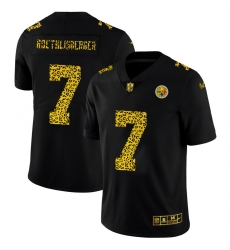 Pittsburgh Steelers 7 Ben Roethlisberger Men Nike Leopard Print Fashion Vapor Limited NFL Jersey Black