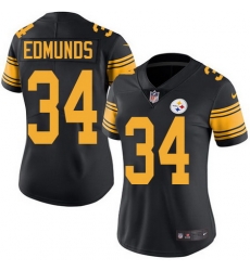 Nike Steelers #34 Terrell Edmunds Black Womens Stitched NFL Limited Rush Jersey Nike Steelers #34 Terrell Edmunds Black Womens Stitched NFL Limited Rush Jersey