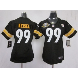 Women Nike Pittsburgh Steelers 99# Brett Keisel Black Jersey W 80th Pa-tch