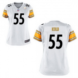 Women Steelers #55 John kolb White Home Game Stitched Jersey