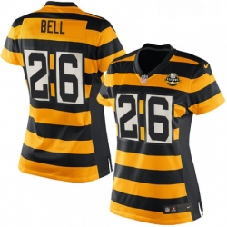 Womens Nike Pittsburgh Steelers 26 LeVeon Bell Limited YellowBlack Alternate 80TH Anniversary Throwback NFL Jersey