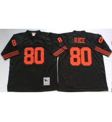 49ers 80 Jerry Rice Black Throwback Jersey