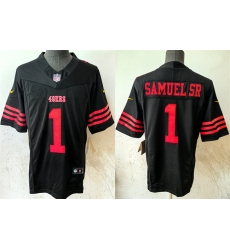 Men San Francisco 49ers 1 Deebo Samuel SR Black 2024 F U S E Vapor Untouchable Limited Stitched Football Jersey