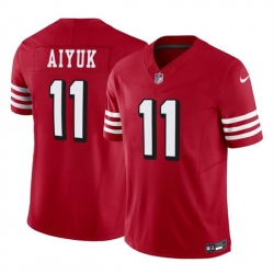 Men San Francisco 49ers 11 Brandon Aiyuk Red 2023 F U S E  Vapor Limited Throwback Stitched Football Jersey
