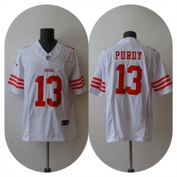 Men San Francisco 49ers 13 Brock Purdy White 2023 F U S E  Vapor Untouchable Limited Stitched Football Jersey