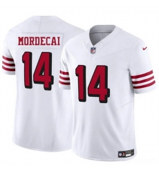 Men San Francisco 49ers 14 Tanner Mordecai New White 2025 F U S E  Vapor Untouchable Limited Stitched Football Jersey