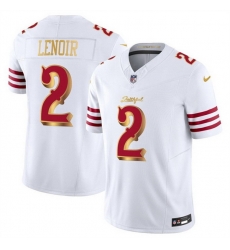 Men San Francisco 49ers 2 Deommodore Lenoir White Gold 2025 F U S E Rivalries Vapor Limited Stitched Football Jersey