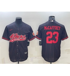 Men San Francisco 49ers 23 Christian McCaffrey Black With Patch Cool Base Stitched Baseball Jersey