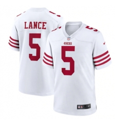 Men San Francisco 49ers 5 Trey Lance 2022 New White Stitched Game Jersey