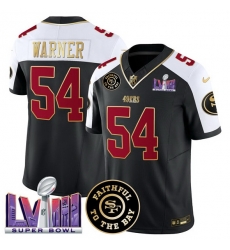 Men San Francisco 49ers 54 Fred Warner Black Alternate 2025 F U S E Faithful 26 Super Bowl LVIII Patch Vapor Limited Stitched Football Jersey Men San Francisco 49ers 54 Fred Warner Black Alternate 2025 F U S E Faithful 26 Super Bowl LVIII Patch Vapor Limited Stitched Football Jersey